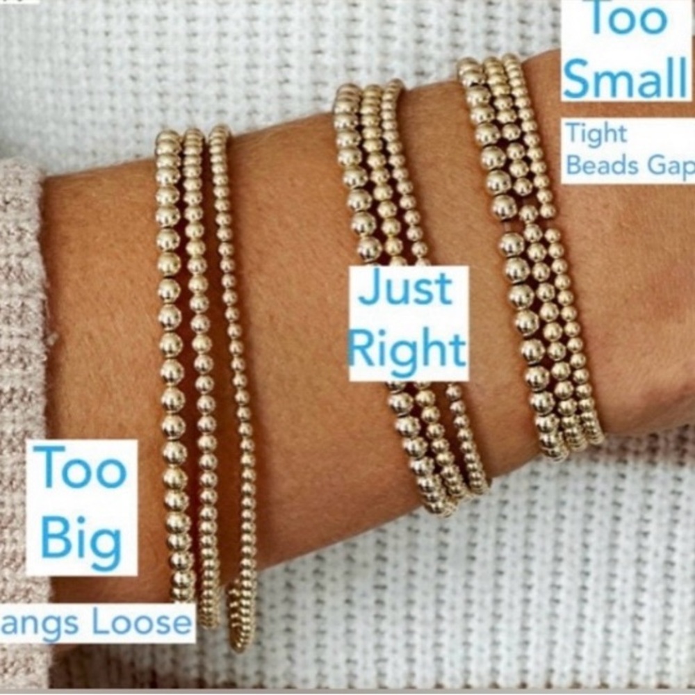 14K Gold Filled Beaded Bracelet with Cream Accents; non tarnish; - Picture 4 of 5
